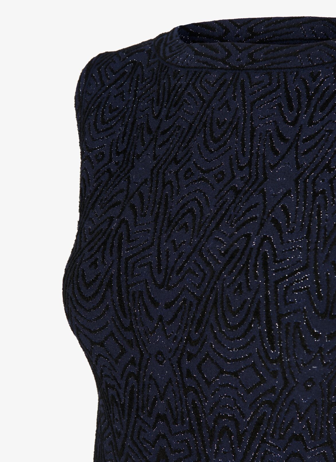 Robe droite en jacquard de laine stretch ALAÏA ROBE DROITE EN JACQUARD DE LAINE STRETCH NUIT/NOIR